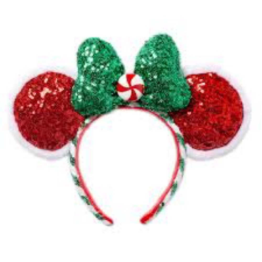 Disney Red and Green Sequin Mickey Ears Headband